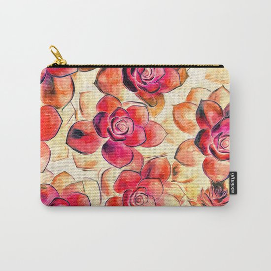 Red Flower Carry-All Pouch
