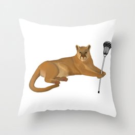 Cougar Lacrosse Throw Pillow