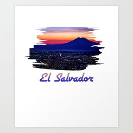 El Salvador, Salvadorian pride, Guanaco, Pais, Orgullo, Landscape view, Salvadorian Sunset, Salvadorian Volcano Art Print