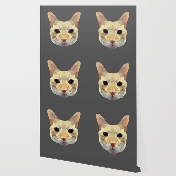 Geometric Cat Head Wallpaper By Artsimo Society6