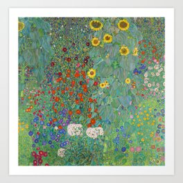 Gustav Klimt - Country Garden with Sunflowers Art Print