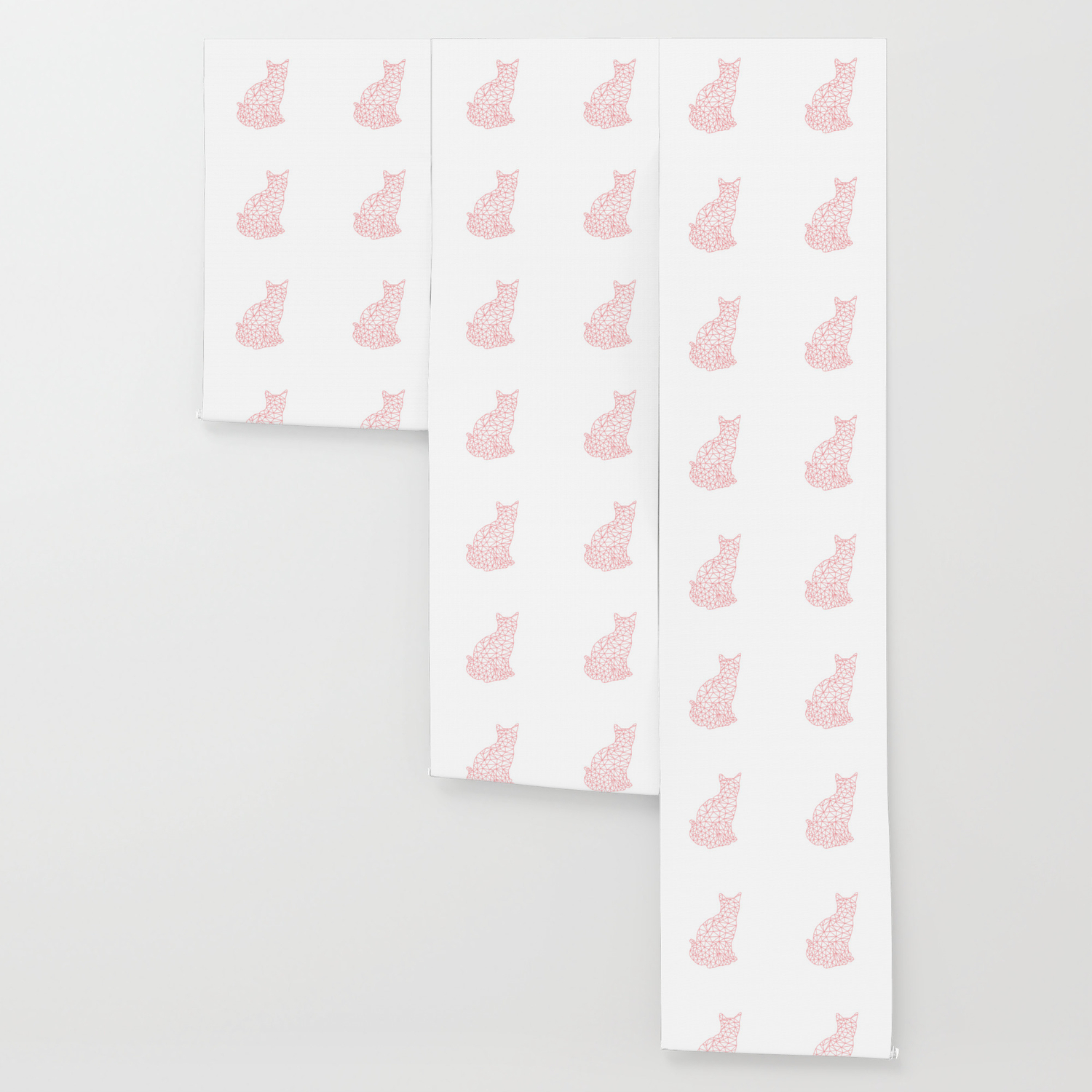Pink Polygon Cats Wallpaper By Artsimo Society6