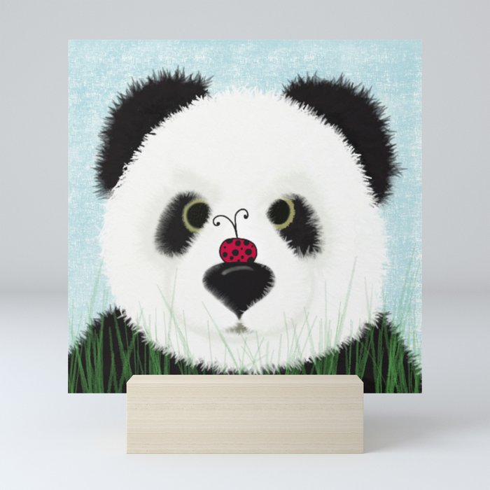 The Panda Bear And His Visitor Mini Art Print