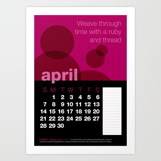 2013 Pigment to Pantone Calendar – APRIL Art Print