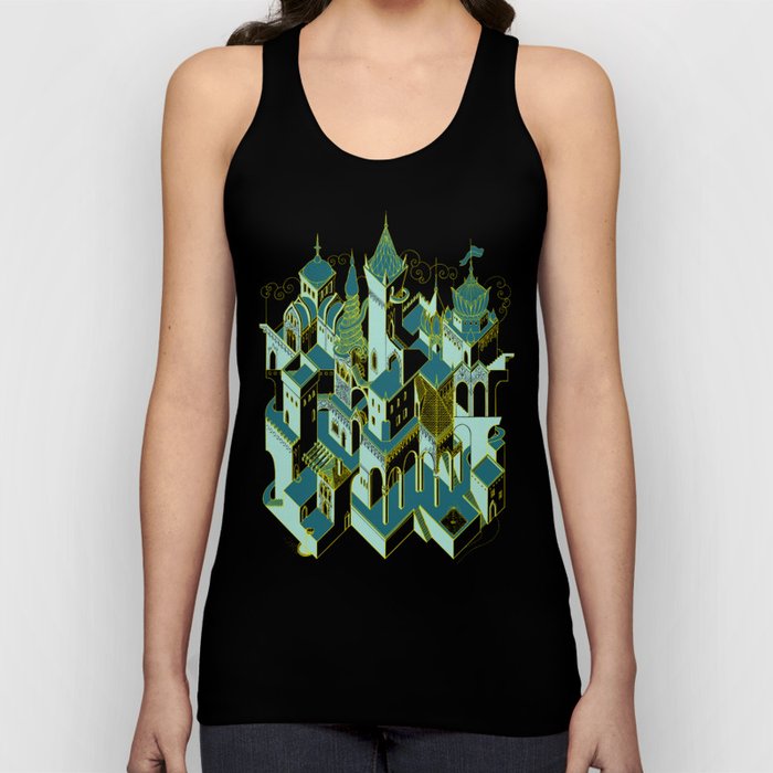 Babel architecture - night view green Tank Top