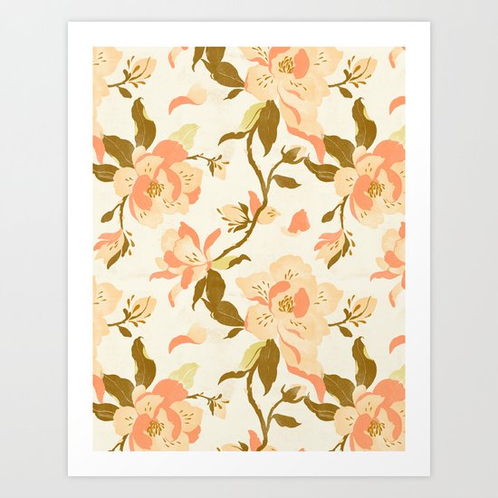 Magnolia Pattern Art Print