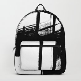 Black Abstract Brush Strokes nr 7 Backpack | Minimalist Abstract, Abstract, Abstract Painting, Modern, Modernist, Black and White, Brushstrokes, Ink, Painting, Minimalist 