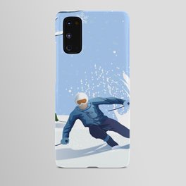 Skiing with Snowman Android Case