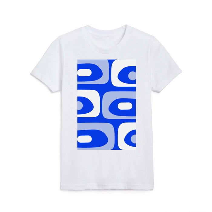 Mid Century Modern Piquet Abstract Pattern Royal Blue Kids T Shirt