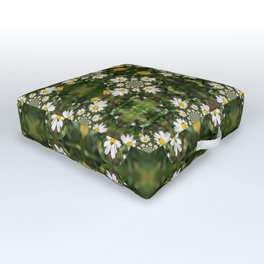 Magic Field Summer Grass - Chamomile Flower with Bug - Polarity #1 Outdoor Floor Cushion