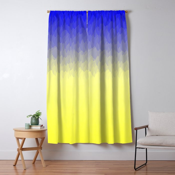 Sky And Sun Blue Yellow Ombre Flames Blackout Curtain By