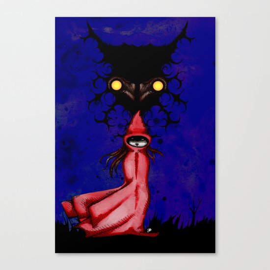 Little Red Riding Hood Watercolor/Pen&ink/Acrylic Canvas Print