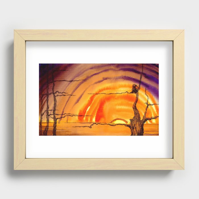 Sunset illustration Recessed Framed Print