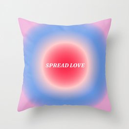 Spread love gradient background Throw Pillow