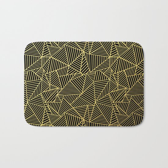 Ab 2 R Black and Gold Bath Mat