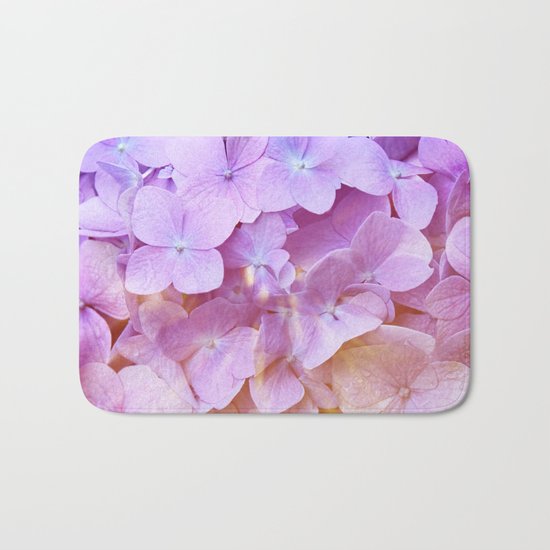 Multicolor beautiful Hydrangea petals - Flowers - Buds - Blossoms Bath Mat