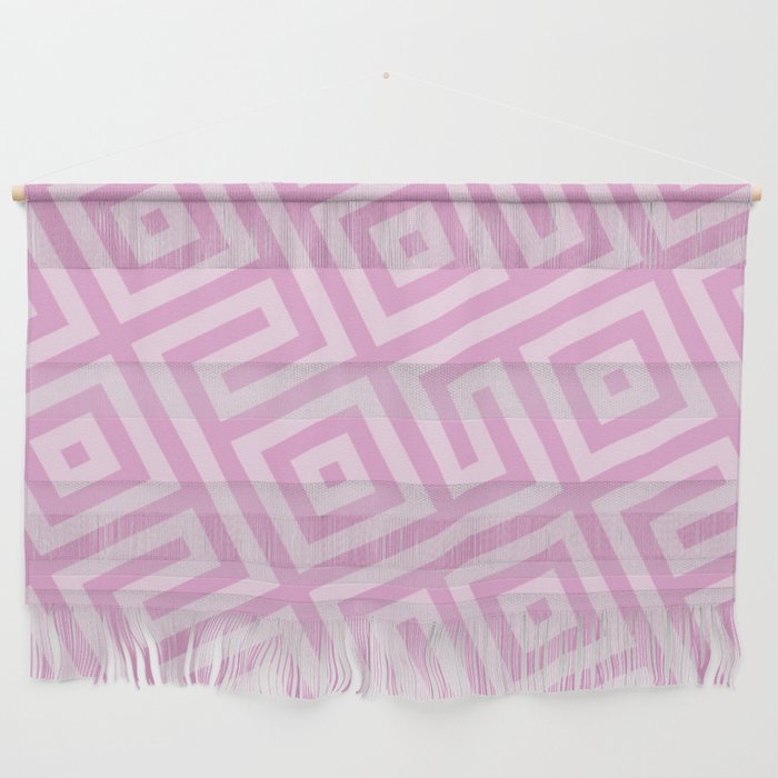 Geometrical Blush Pink Abstract Taffy Pink Argyle Diamond Pattern Wall Hanging