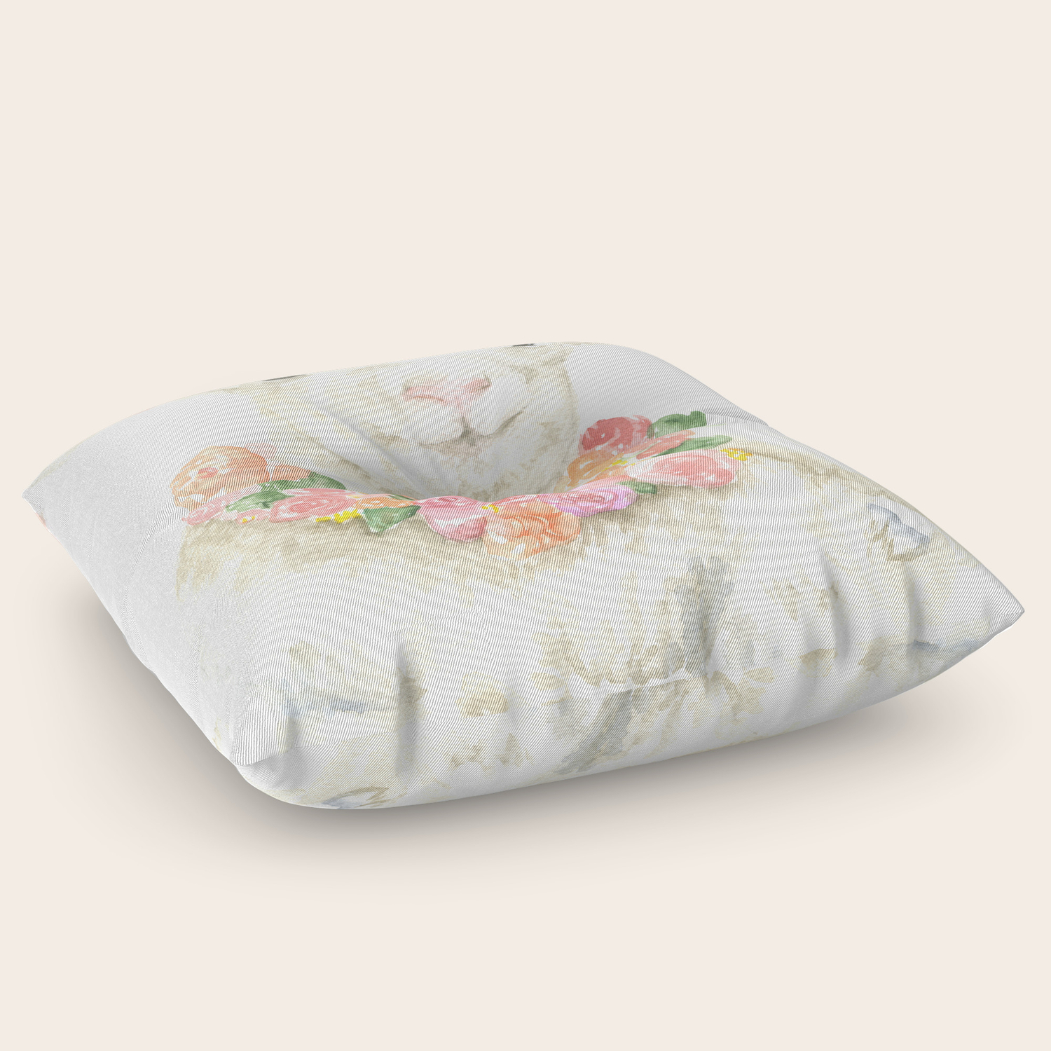 Baby Lamb Floral Watercolor Farm Animal Floor Pillow By Susanwindsor Society6