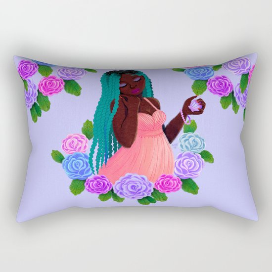 Turquoise Twists Rectangular Pillow