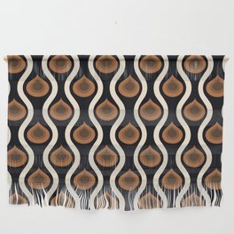 True 60s - Vintage Modernist Organic Shape Retro Pattern Brown Beige Cream Neutral Wall Hanging