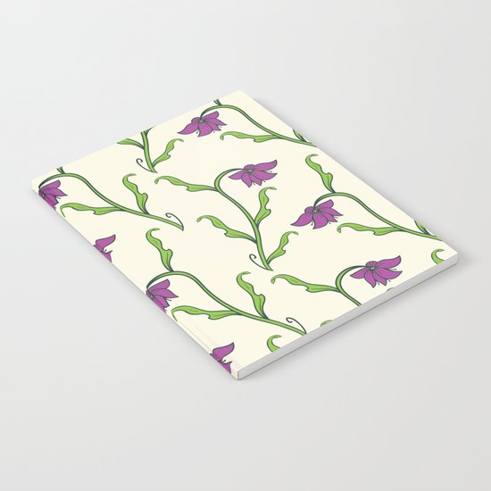 Purple Flower Pattern Notebook