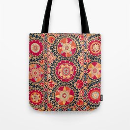 Kermina Suzani Uzbekistan Floral Embroidery Print Tote Bag