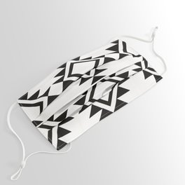 Black and White Aztec Face Mask