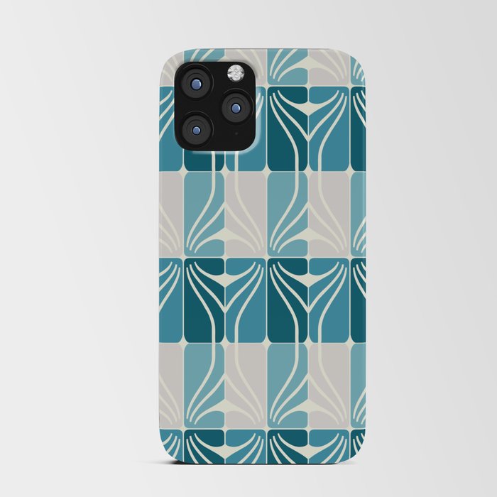 Abstract aquamarine art nouveau iPhone Card Case