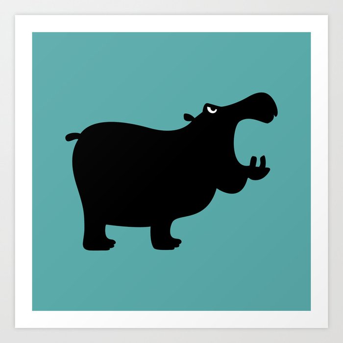 Angry Animals - Hippo Art Print
