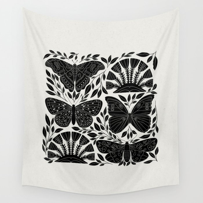 Butterfly tapestry best sale black and white