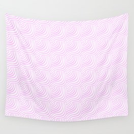 Pastel Pink Stripes Shells Wall Tapestry