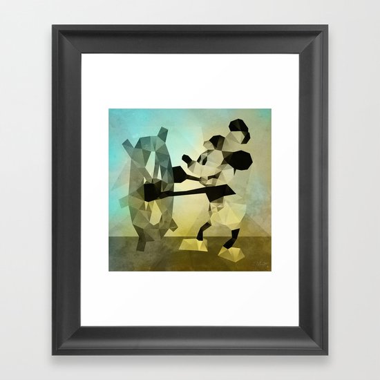 Mickey Mouse as Steamboat Willie Framed Art Print