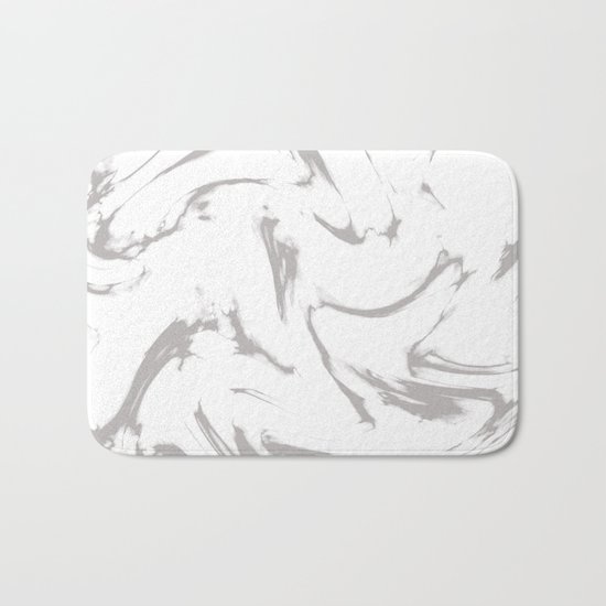 Marble Black and White Grey Gray Marble Swirl Bath Mat