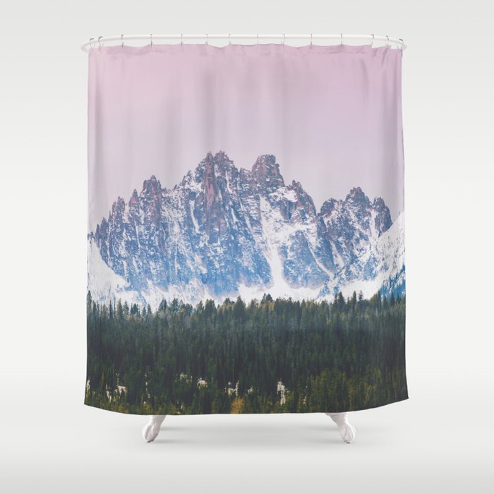 Sawtooth Mountains Sunrise Shower Curtain