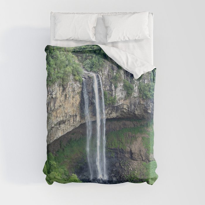 Brazil Photography - Beautiful Waterfall In The Middle Of The Jungle Duvet Cover