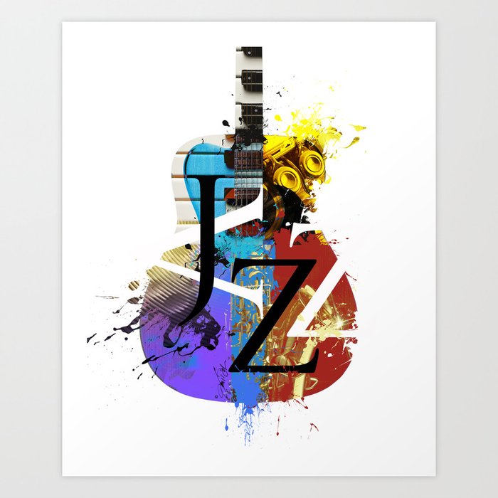 Jazz Guitar Art Print