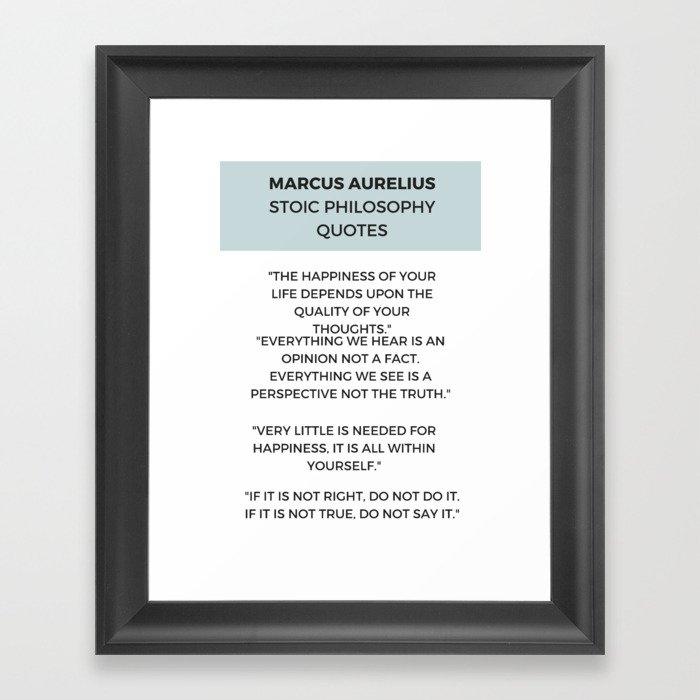 STOIC PHILOSOPHY WISDOM QUOTES Framed Art Print by myrainbowlove | Society6