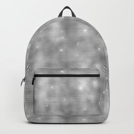 Glam Silver Diamond Shimmer Glitter Backpack
