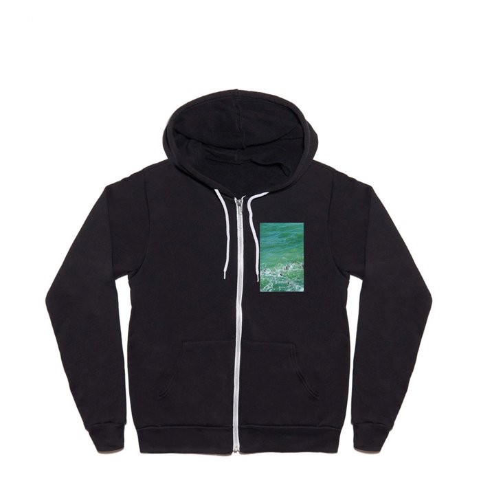 Emerald Water Surface Sea Wave Motion Texture 5 Full Zip Hoodie