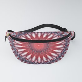 Cream, violet and red mandala Fanny Pack