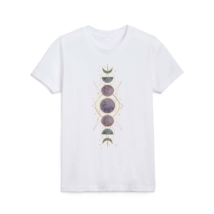 Gold Moonphases Kids T Shirt