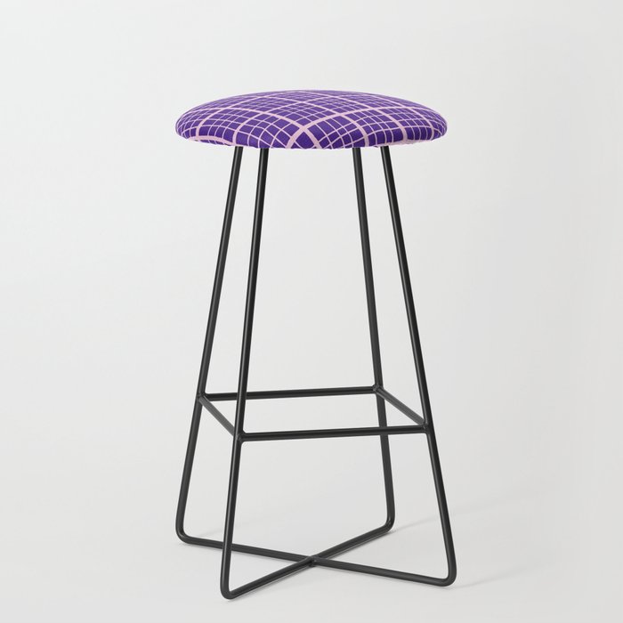 Pretty Pink and Purple Squares Graph Paper Bar Stool
