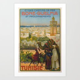 Vintage Tunisia Poster Art Print