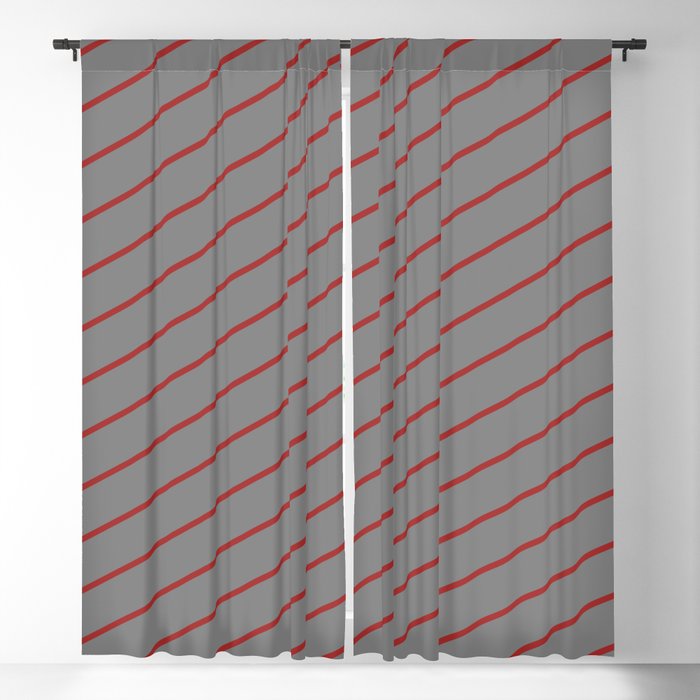 Gray & Brown Colored Stripes Pattern Blackout Curtain