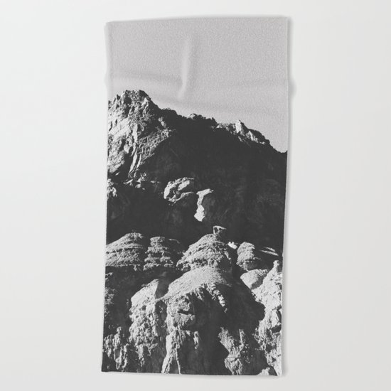 Black & White Mountains Beach Towel