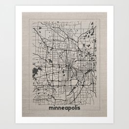 Minneapolis Map Art Print
