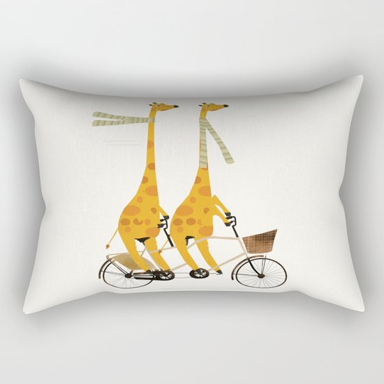 lets tandem giraffes Rectangular Pillow
