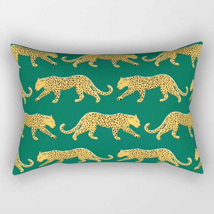 The New Animal Print - Emerald Rectangular Pillow