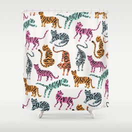 Tiger Collection – Pink & Blue Palette Shower Curtain