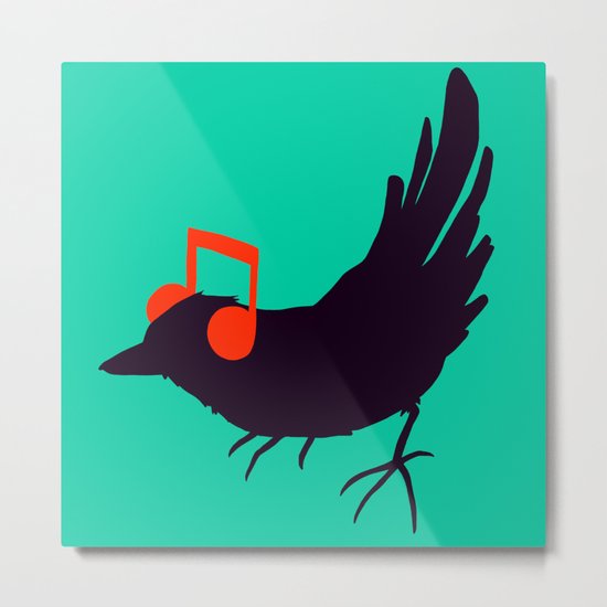 Listening to my Song Metal Print